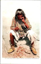 1899, Moki INDIAN Cigarette Smoker Postcard - Detroit Photographic Co.