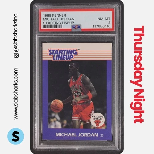 1988 KENNER STARTING LINEUP CARDS MICHAEL JORDAN PSA 8
