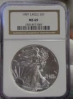1997 US Silver Eagle $1 NGC MS69