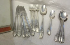 VTG Wm Rogers Mfg Co TRIUMPH 6 Spoons 6 Soup Spoons 6 Forks 6 Knives 2 Tbl Spoon