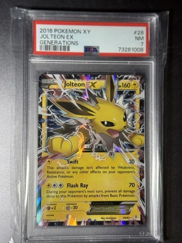 Jolteon EX 28/83 Pokemon Generations Holo Graded PSA 7