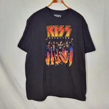Kiss Destroyer Graphic T Shirt Mens 2XL Black Rock Band Tee Licensed 2021 Print