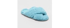 STARS ABOVE Women's Fuzzy Cross Front Slide Slippers Size M / 7-8  NEW  