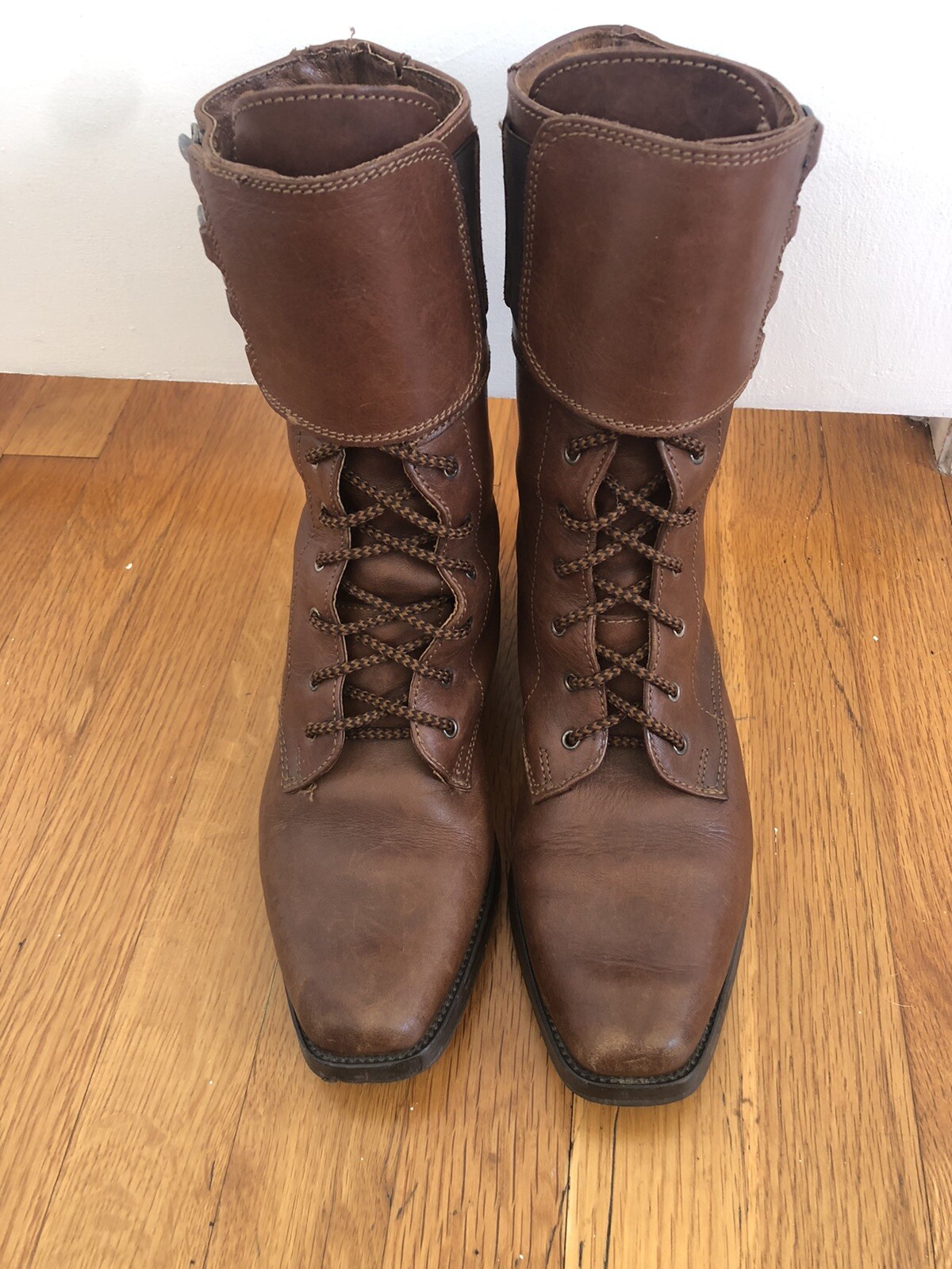 Euroflex Brown Boots Lace Up W/ Monk Strap US Size 6.5/European 39 Made in Italy