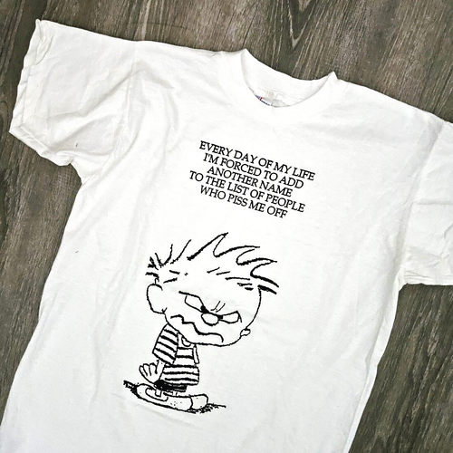 Vintage 90s Pissed Off Brat Novelty T-Shirt Vintage 1990s Thin Single Stitch Tee L - Bild 2 von 10