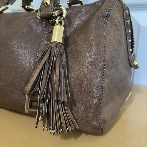 Juicy Couture Brown Leather Satchel Tassel Stud Details - Picture 4 of 16
