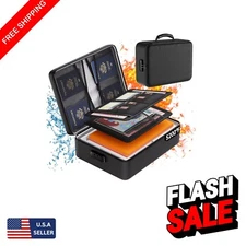Upgraded Fireproof and Waterproof File Organizer with Combination Lock, 15"x11"
