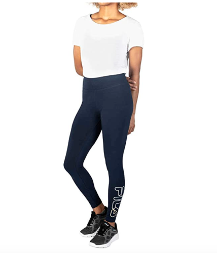 Leggings donna Fila con logo vita alta in cotone alla caviglia