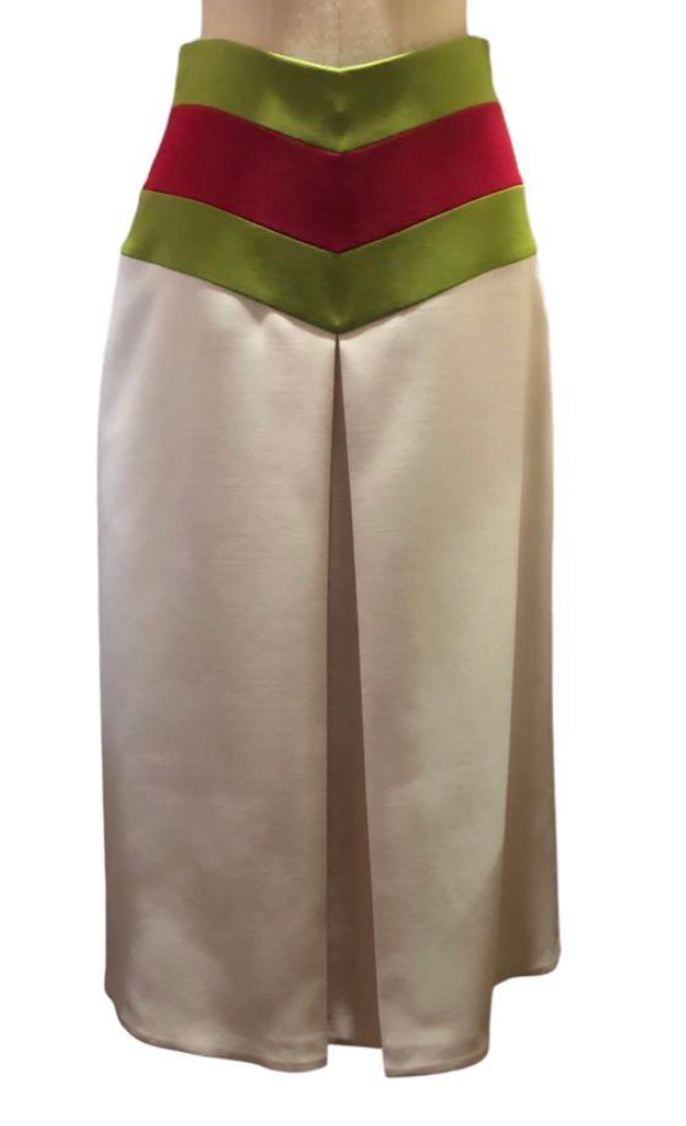 スカート GUCCI Web skirt GUCCI Chevron Vintage Web Stripe Skirt 38 Cream From Japan