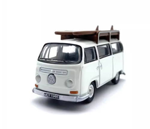 1:76 White VW T2 Camper Van Bus Model Diecast Metal Car - Picture 4 of 7