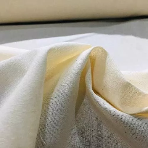 60 Inch Wide Natural 100% Cotton Muslin Fabric - Unbleached Draping Textile - Picture 3 of 4
