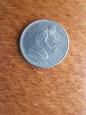 Germany  50 Pfennig Coin  1974 G Mint Circulated.