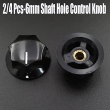 (2/4 Pack)-6mm Shaft Hole White Mark Rotary Potentiometer Control Knob 33x17mm