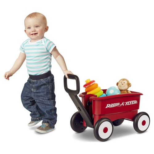 Deambulatore a spinta 2 in 1 Play Wagon 4 ruote base stabile XL spazio di archiviazione 35 libbre nuovo - Foto 7 di 8
