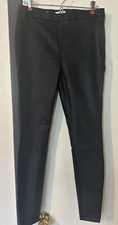 Nine west imitation leather skinny pants black ankle zip Size M holiday party