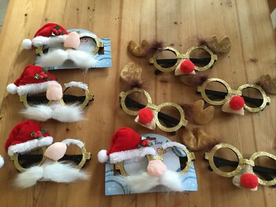 Funny Plastic Christmas Glasses Frame For Party Kids Toy New Year Reindeer  Santa UK