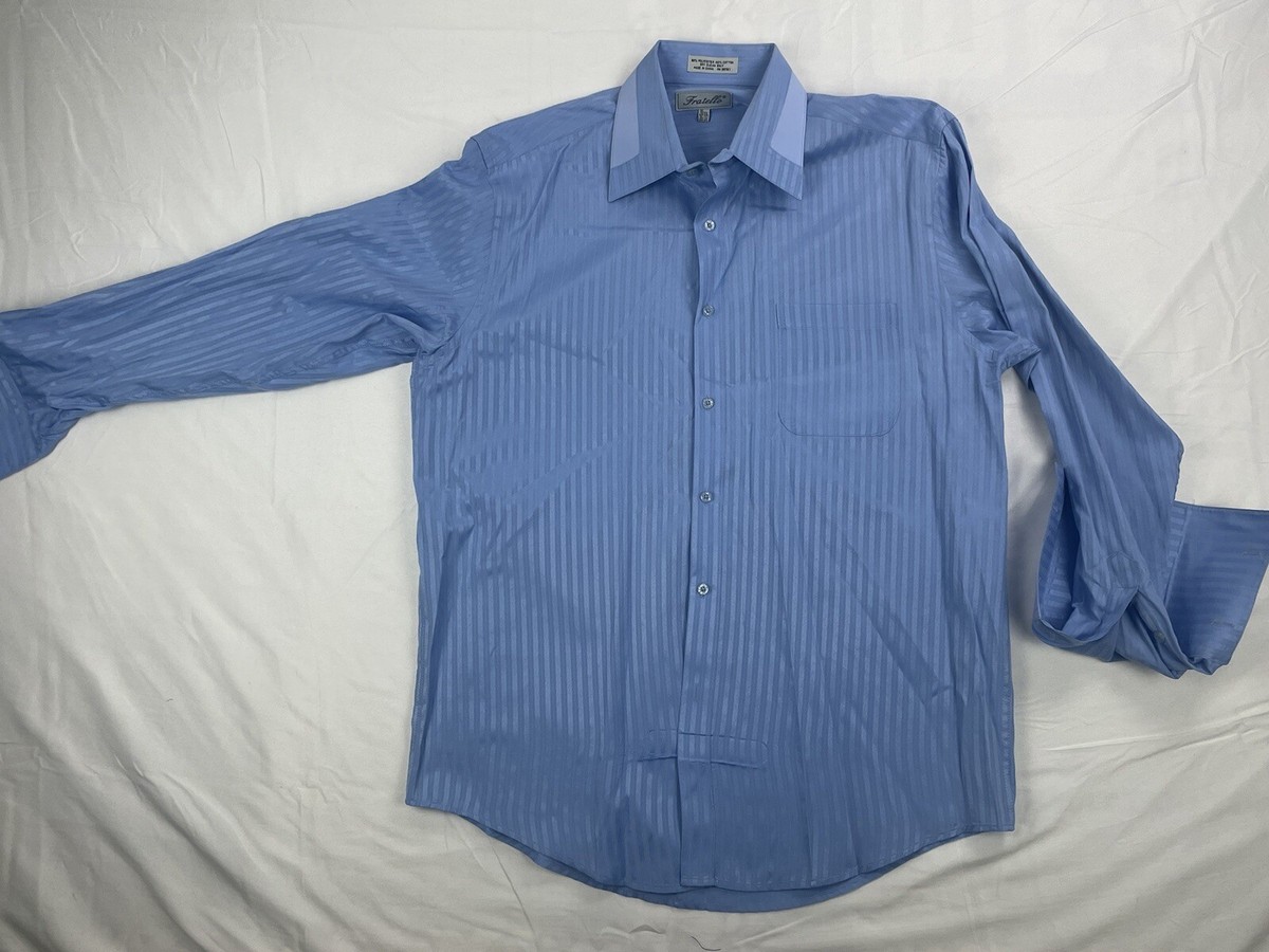 fratello dress shirts Fratello Men's French Cuff Dress Shirt - Herringbone Stripe - Lilac - 18.5 34/35