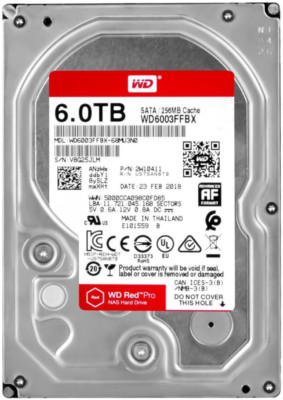 FESTPLATTE WD RED PRO WD6003FFBX 6TB 7200U/min 256MB CACHE SATA III 3.5'' Zoll