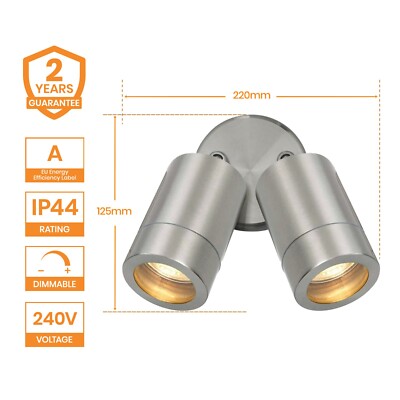 Saxby Atlantis 2 X 35w Outdoor Twin Wall Spot Light Marine Grade  