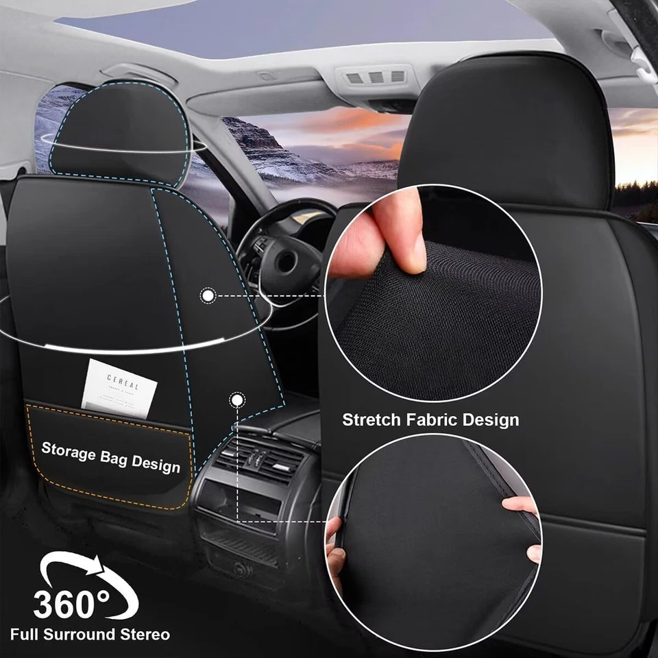 Full Set Faux Leather Car Seat Covers Protector For Mitsubishi MIRAGE 2015-2024 Foto 2 de 4