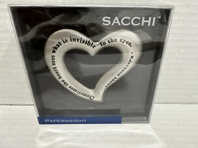 Sacchi Brushed Metal Heart Paperweight ''Sometimes the Heart Sees'' Jackson Brown