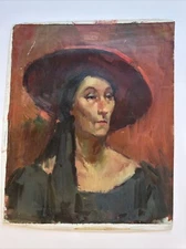 PATRICIA LEGRANDE PAINTING WIFE OF SERGEI BONGART PORTRAIT WOMAN LISTED 24"
