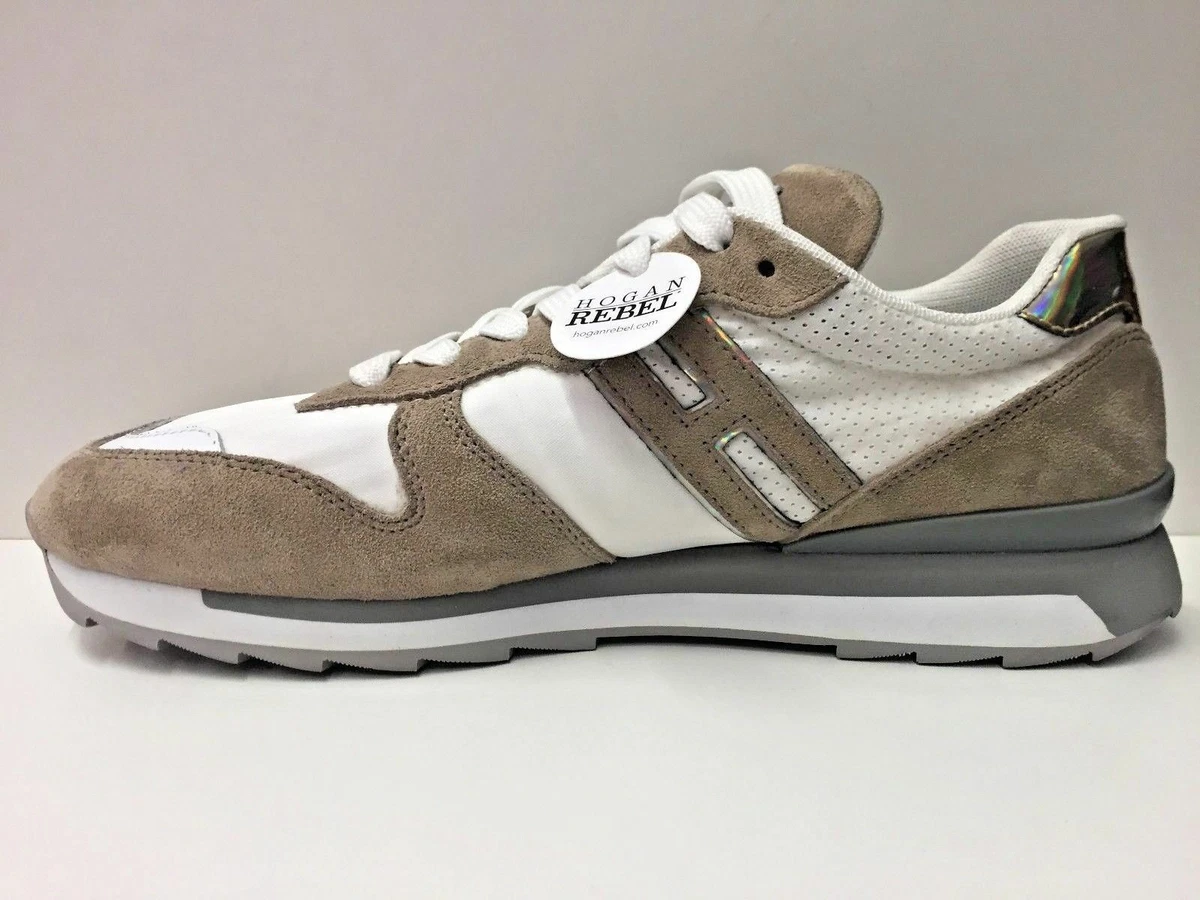 SCARPE SNEAKERS CASUAL DONNA HOGAN REBEL BEIGE BIANCO PELLE PE
