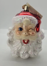 Vintage Ornaments Merck Family's Old World Glass Winking Santa