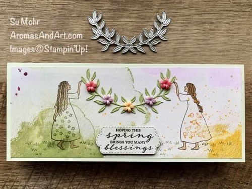 Stampin Up! Juego de estampillas de bendiciones de primavera y baratijas DSP y flores #290 - Imagen 7 de 14