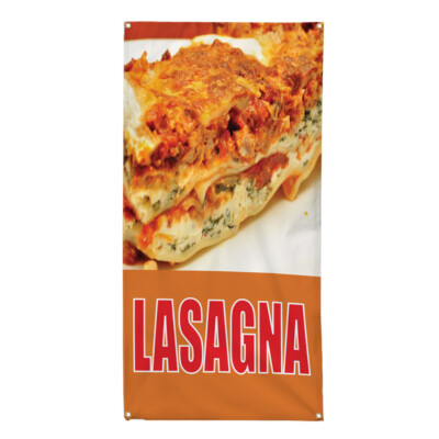 Vertical Vinyl Banner Multiple Sizes Lasagna Food Fair Restaurant Cafe Market