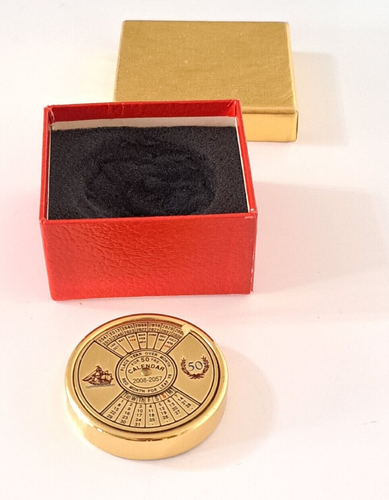 50 Year Calendar 2008 to 2057 Paperweight Diameter Vintage Yacht - Picture 3 of 13