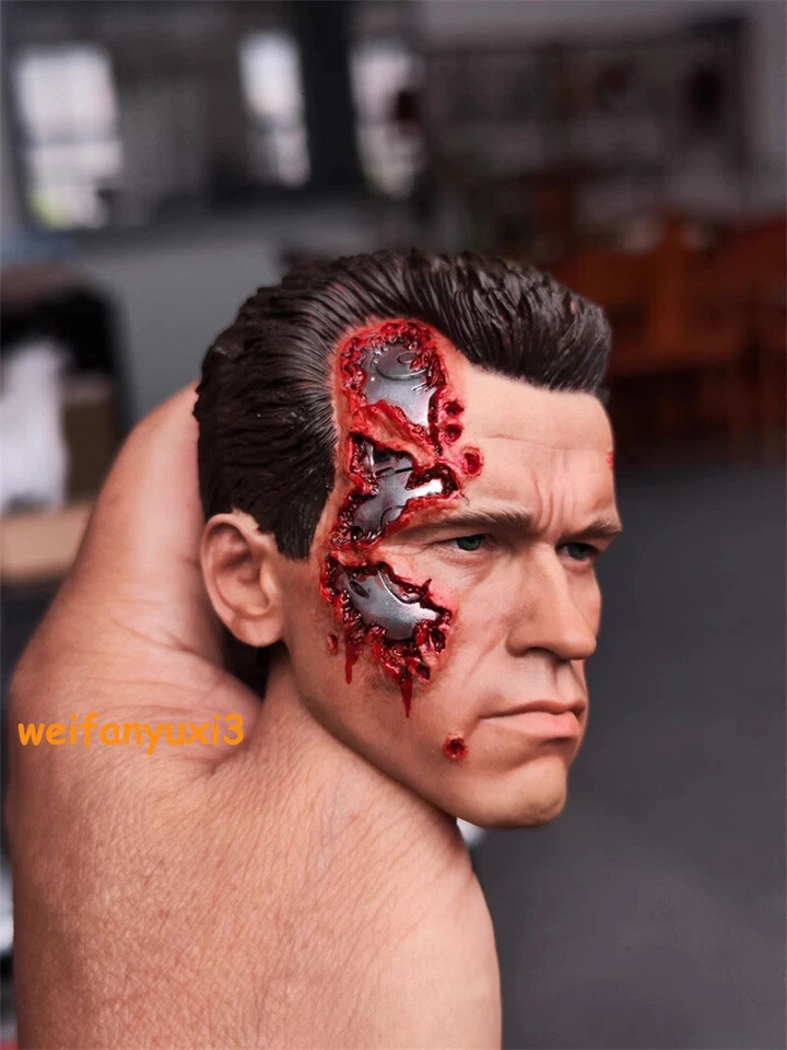 Terminator T800 Arnold Battle Damage Version Head Sculpt for 1/4 Action Figure - Image 2 of 4