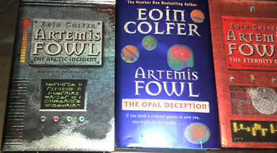 3x Artemis Fowl Books, Eternity code Opal deception Arctic Incident Eion Colfer