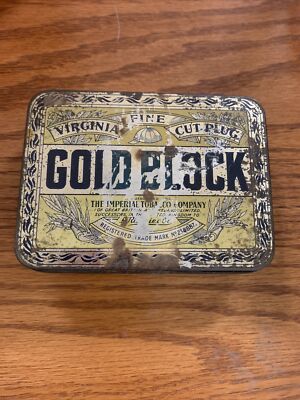 gold block tobacco tin Imperial Tobacco Co. Gold Block Tin