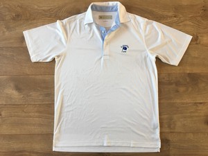 Donald-Ross-Columbia-Golf-Polo-Shirt-White-Blue-Men-039-s-SZ-Small
