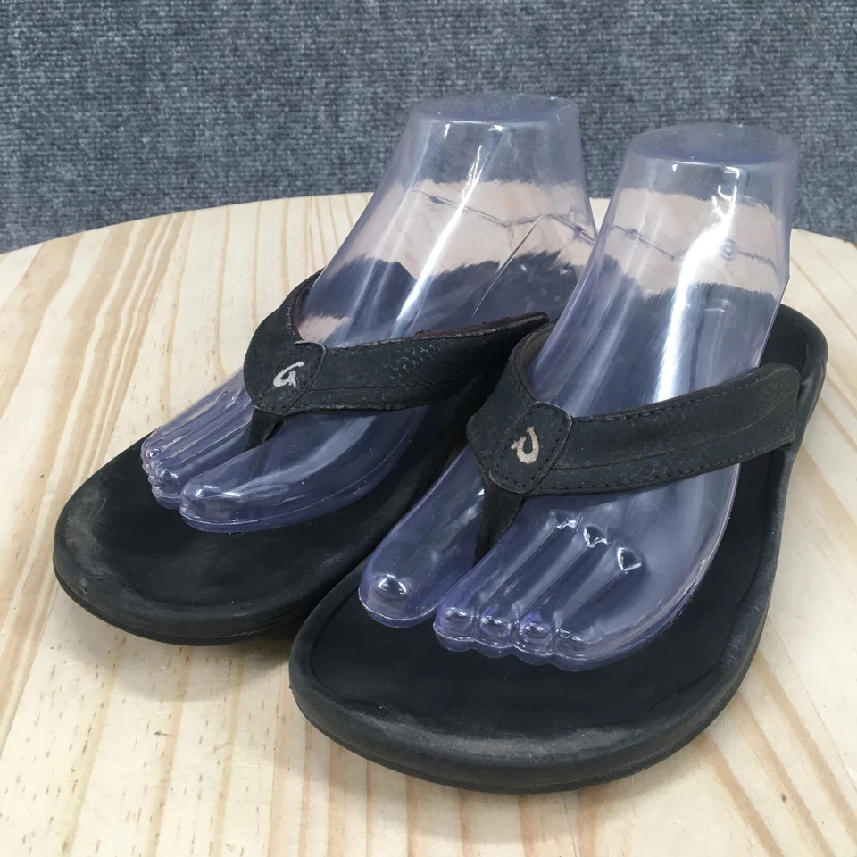 Sandalias OluKai para mujer 8 Ohana Chanclas Tanga Negro Sin cordones Puntera Informal Foto 4 de 4