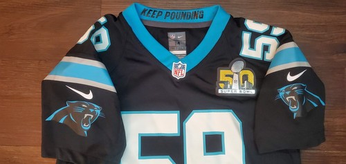 Luke Kuechly #59 Carolina Panthers SB 50 Nike On Field Youth Med (5-6) Jersey - Picture 3 of 13