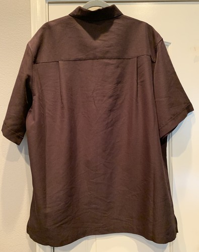 Cubavera XLT Tall Chocolate Brown Shirt Rayon Lounge Wedding Camp Guayabera NWT - Picture 5 of 7