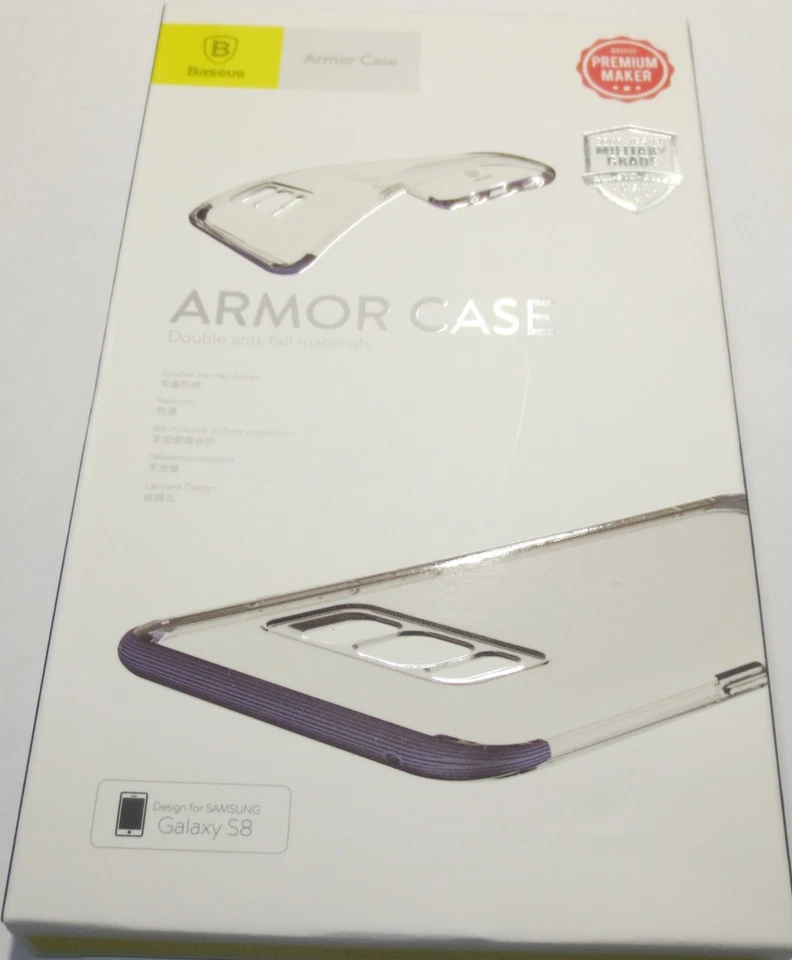 Funda protectora transparente a prueba de golpes azul marino para Samsung Galaxy S8 Slim Fit Foto 3 de 4