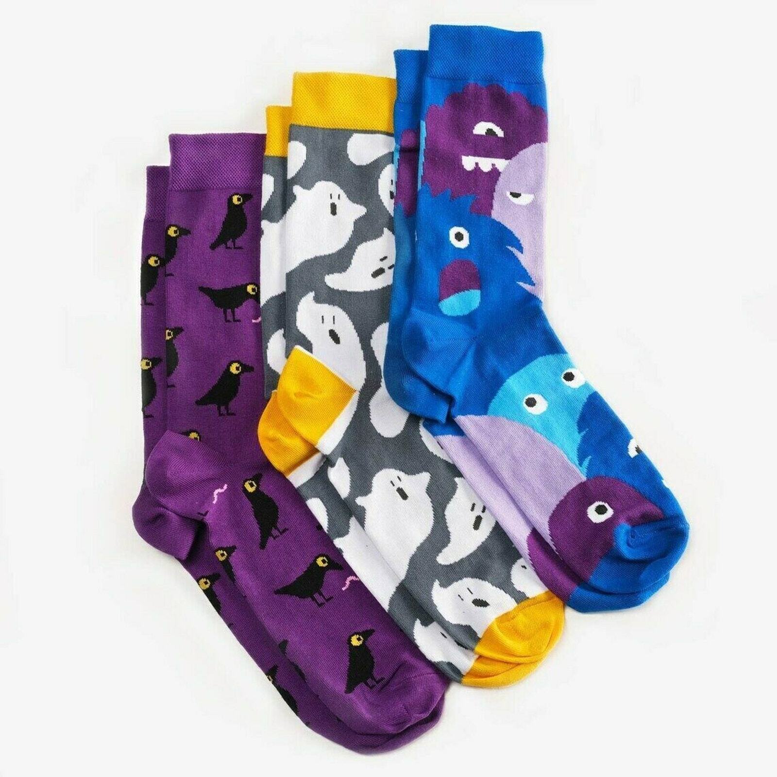 Unisex Kids Colorful 3 pairs of Cotton Socks Dodo Monsters Size 7-10 Years