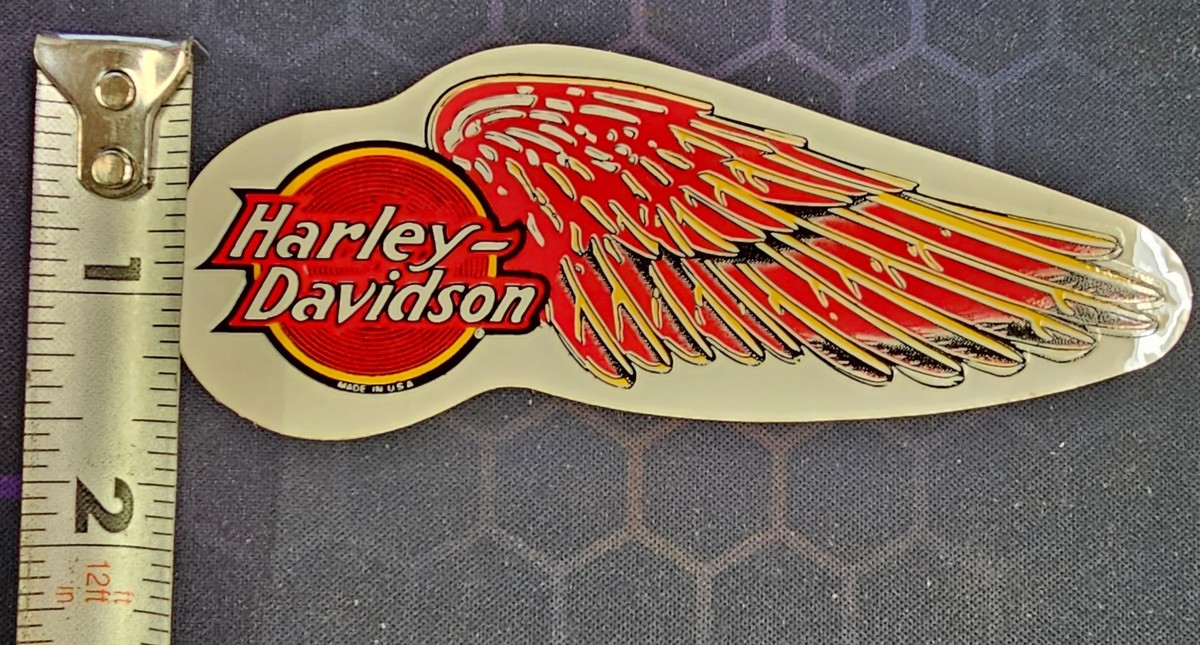 New Genuine Harley Davidson Ball Wing Logo Red Yellow Right Side 