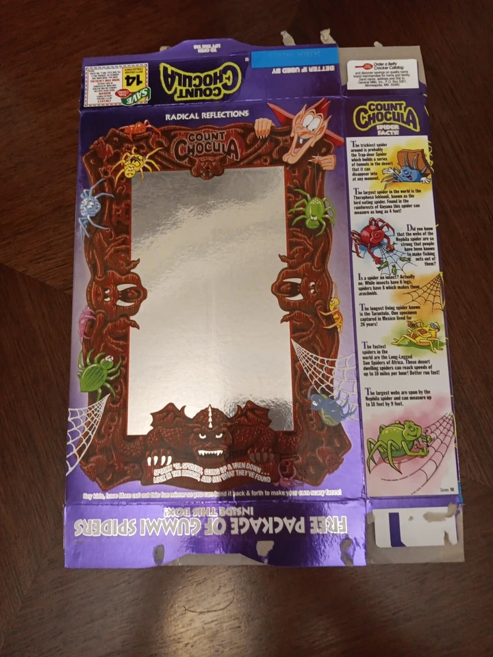 General Mills Count Chocula ~FREE Gummi Spiders~ Radical Reflections~Empty 1993 - Image 3 of 4