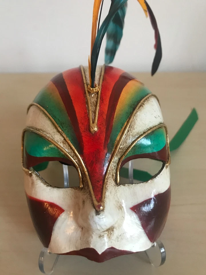 Cirque Du Soleil Feathered Mask Varekai Hand Made in Italy Franco Cecamore Rare - Image 2 of 4