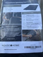 House2Home 60" Upholstery Black Cambric Dust Cover for Furniture