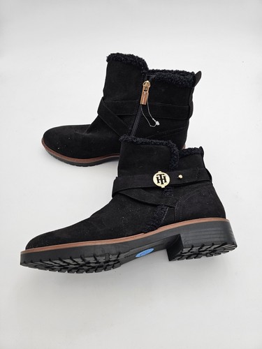 Tommy Hilfiger Black Ankle Boots Zip Up Womens 7 New - Picture 6 of 10
