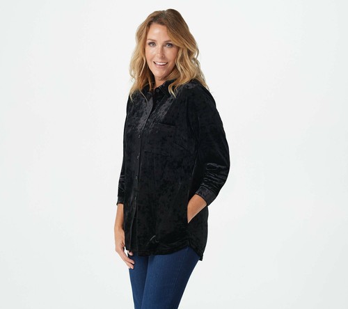 Kim Gravel Solid Velvet Big Shirt 