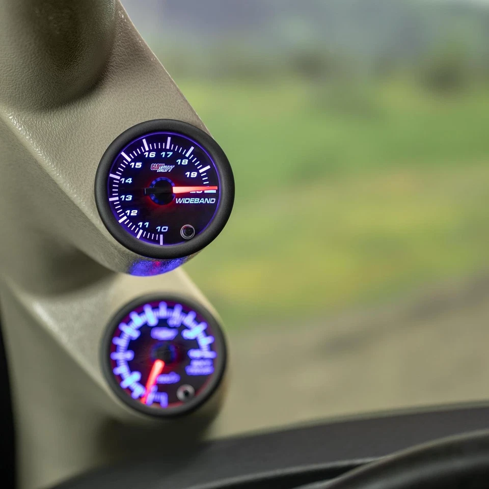 GlowShift Negro 7 Colores Aguja Banda Ancha Relación Aire/Combustible Medidor AFR con Registro de Datos Foto 3 de 4