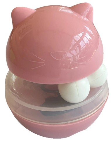 Interactive Cat Toy Weeble Wobble Toy Activity Busy Toy for Kittens & Cats Pink
