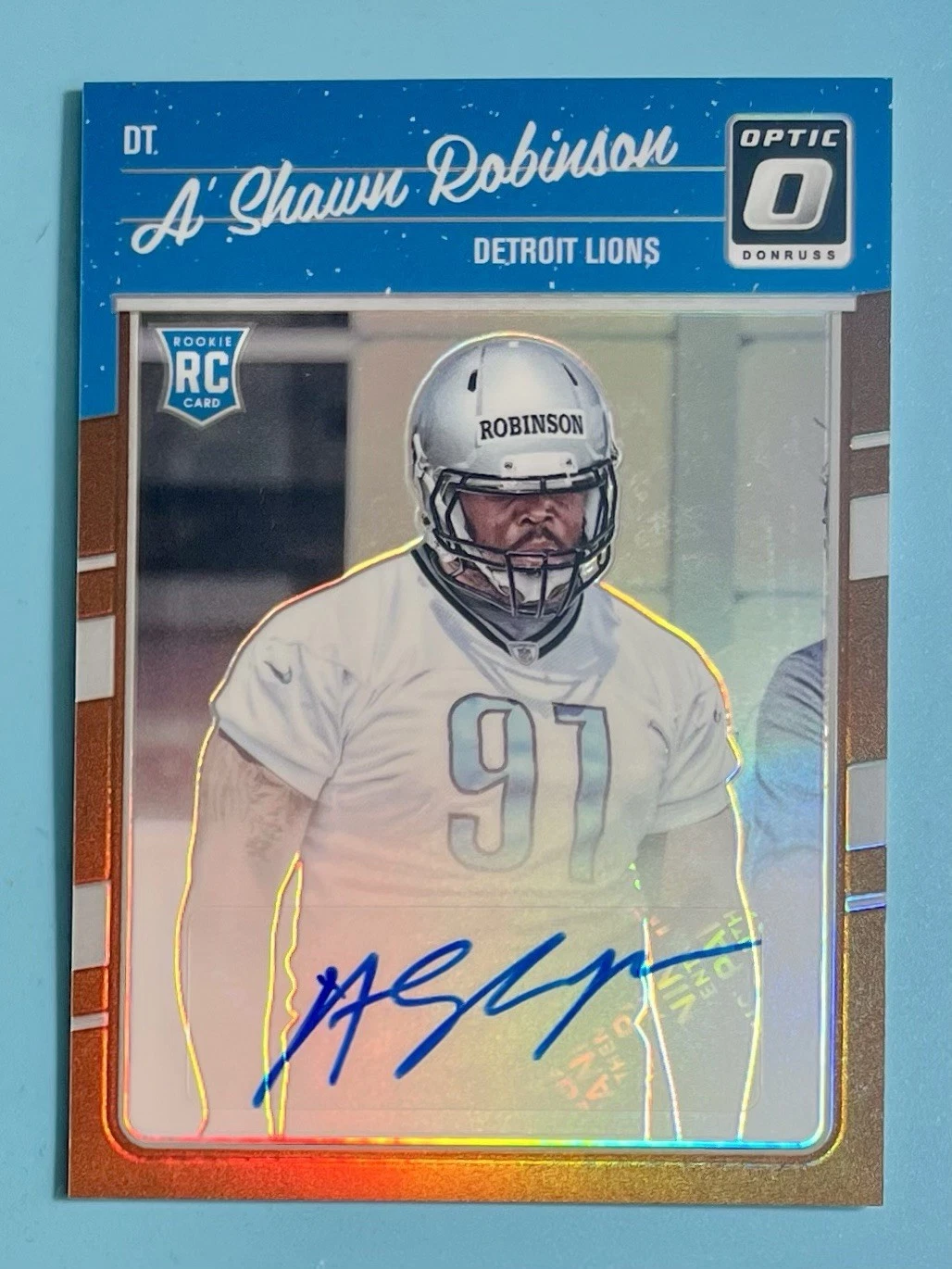 2016 Donruss Optic A'Shawn Robinson Bronze Signatures #104 Rookie Auto RC