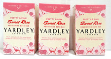  3 Yardley London Limited Edition SWEET ROSE Nourishing Bath Bars 4oz. Each